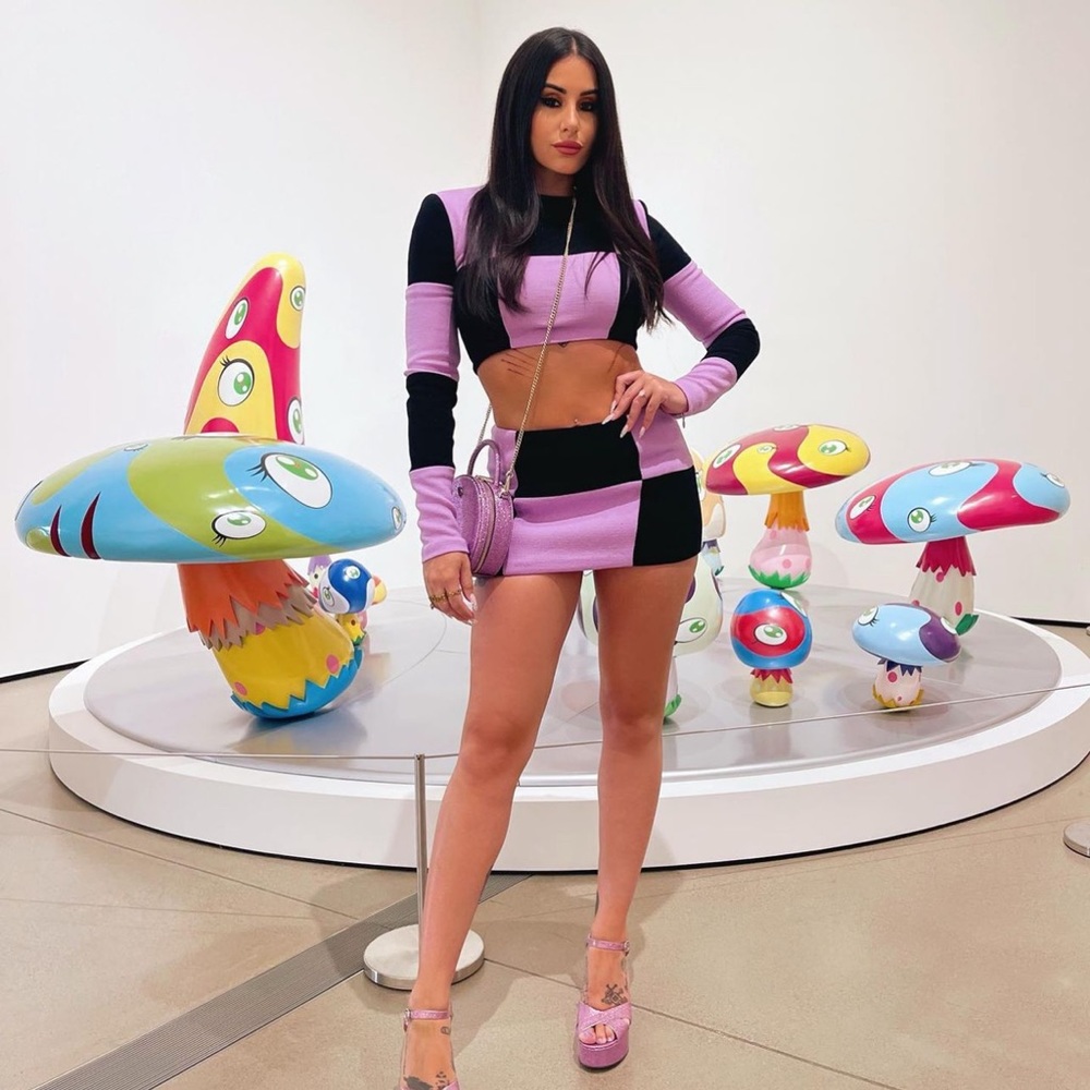 Christian Cowan checkered mini skirt set